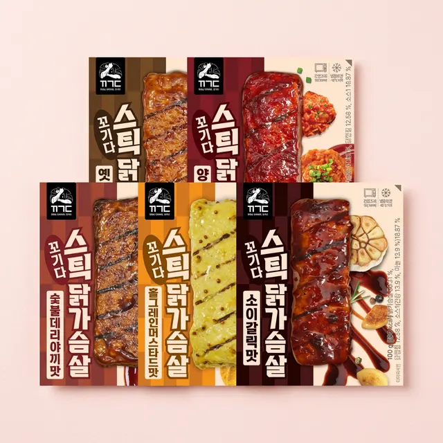 꼬기다 스틱 닭가슴살, 5종혼합, 100g, 30개