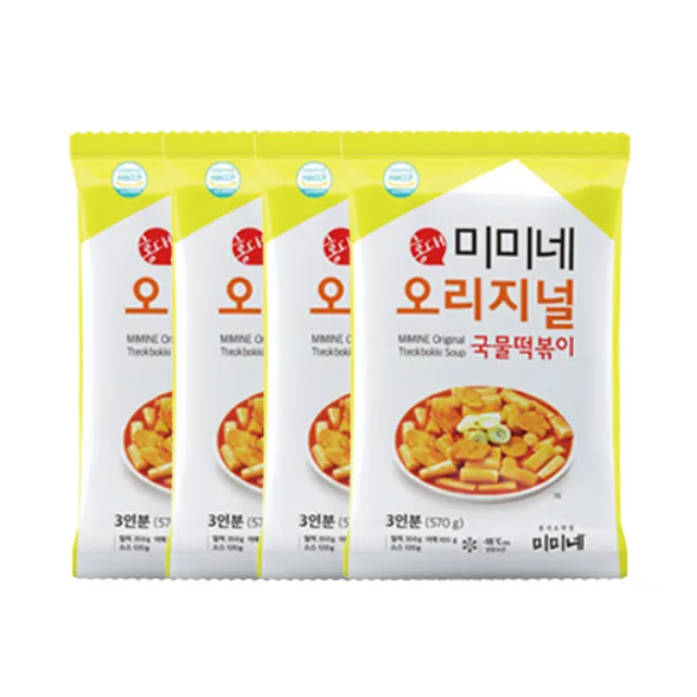 미미네 오리지널 국물떡볶이, 570g, 4봉