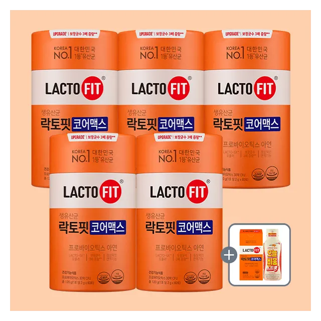 종근당건강 락토핏 코어맥스, 60포, 5개 +코어맥스, 30포, 1개 + 오늘비움 스트롱, 1병