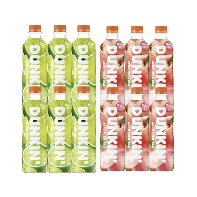던킨 제로 아이스티, 화이트피치 500ml 6개 + 샤인앤라임 500ml 6개, 12개