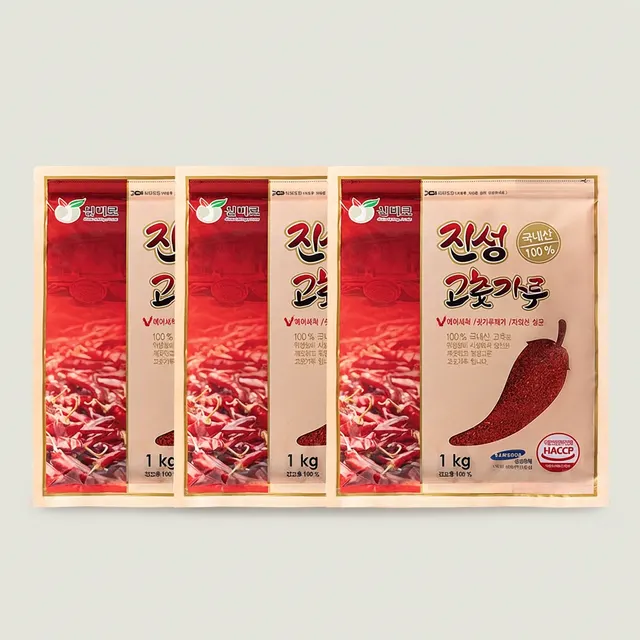 진성 고춧가루, 보통맛, 1kg, 3개